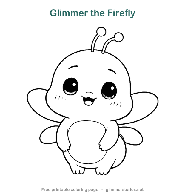 Glimmer the Firefly Coloring Page — free printable for kids
