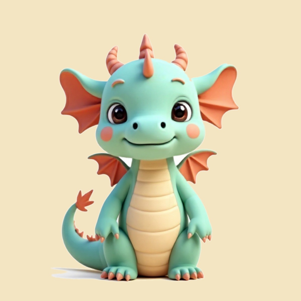 Milo the teal baby dragon from Glimmer Valley