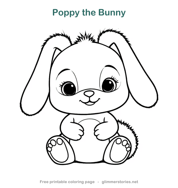 Poppy the Bunny Coloring Page — free printable for kids