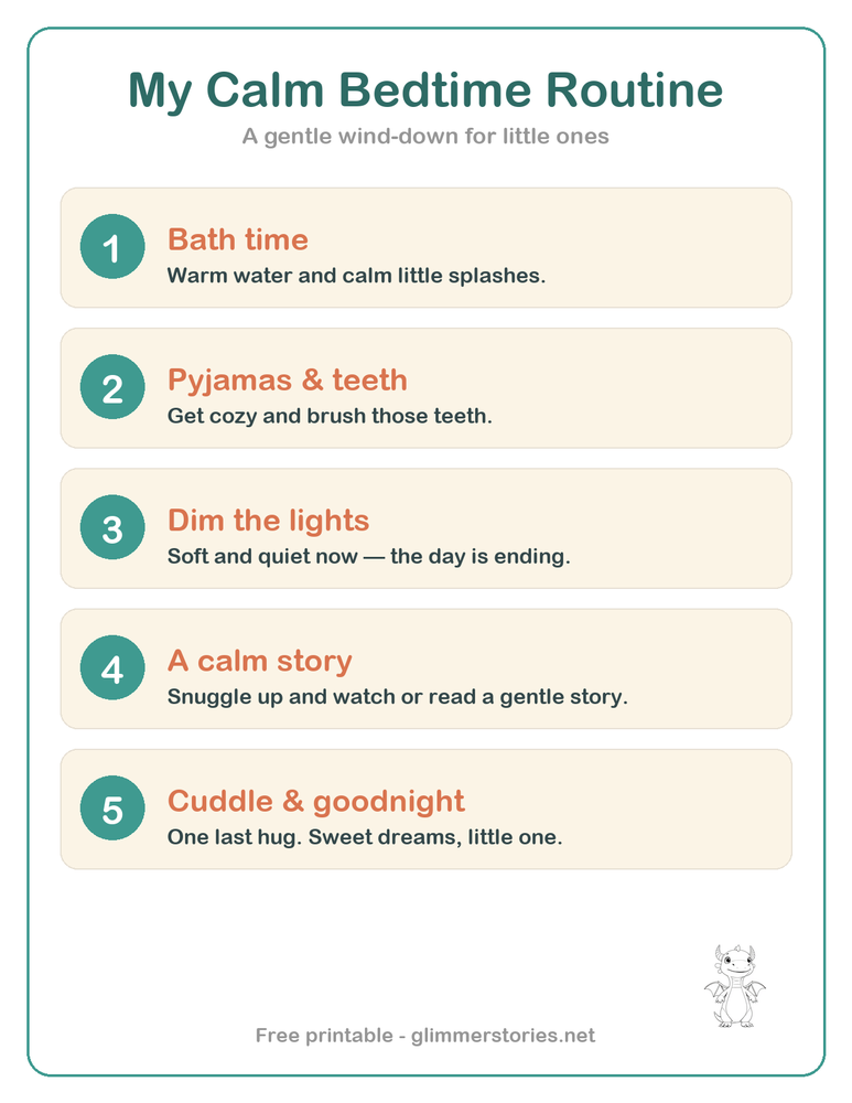 Free Printable Bedtime Routine Chart