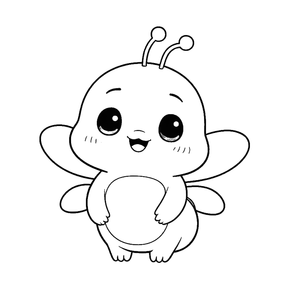 Glimmer the firefly big shape coloring page for kids
