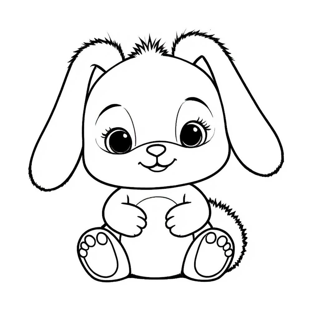 Poppy the bunny simple coloring page for 2 year olds